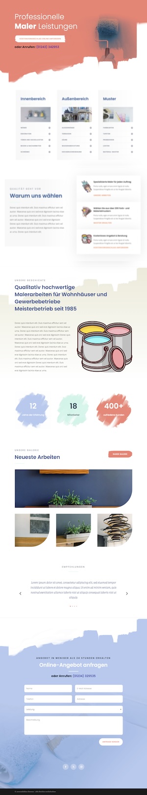 Maler Meister Website Beispiel Demo